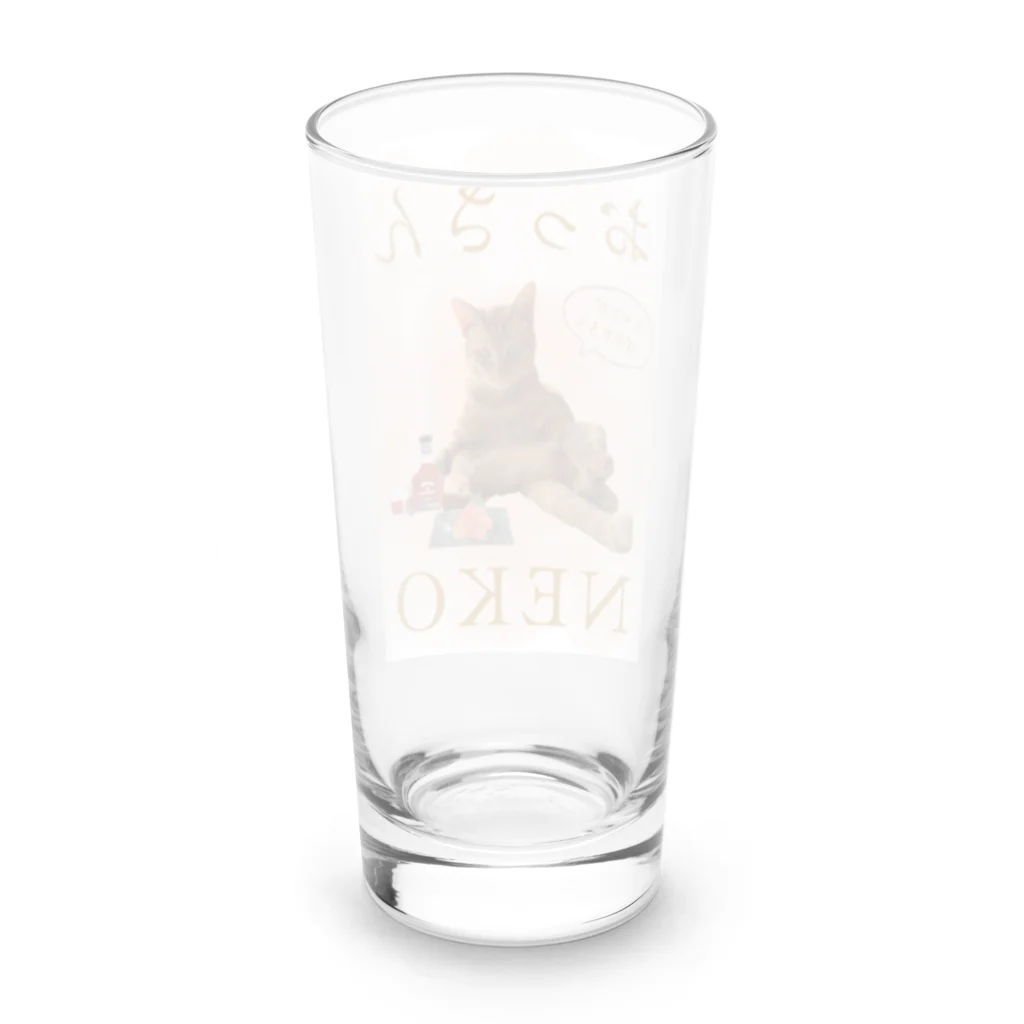 猫のこふくのおっさんNEKO　ニャンだばかやろう Long Sized Water Glass :back