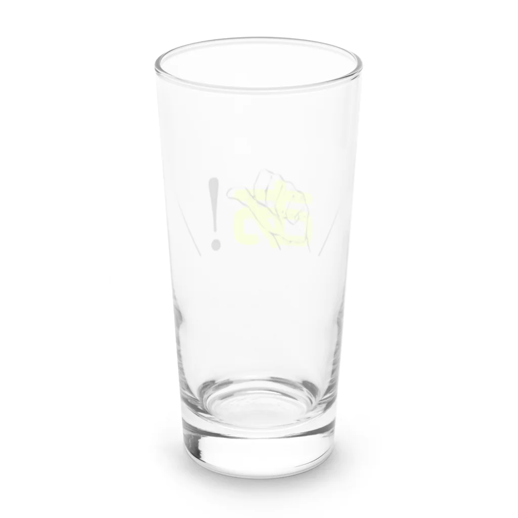 ヨシトミの絵のあ！(黄色)_手話50音 Long Sized Water Glass :back