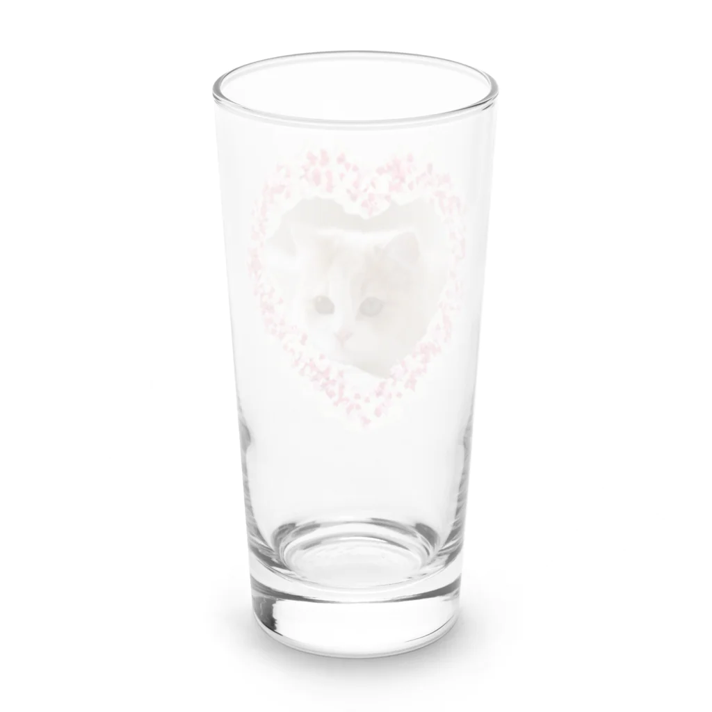 キャラメル色のメルちゃんのホイップクリーム猫ちゃん Long Sized Water Glass :back