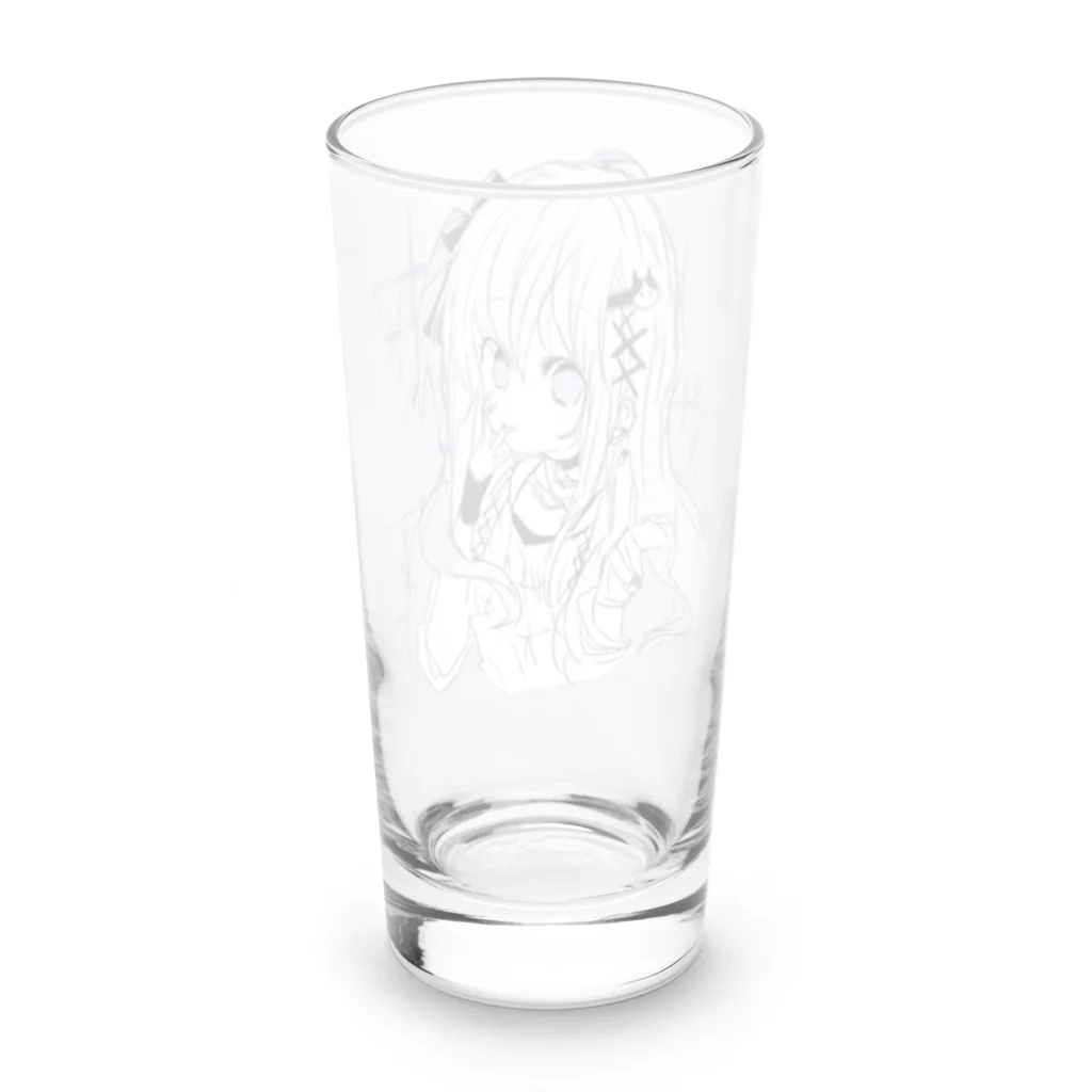 blossomの淡色青紫系女の子 Long Sized Water Glass :back