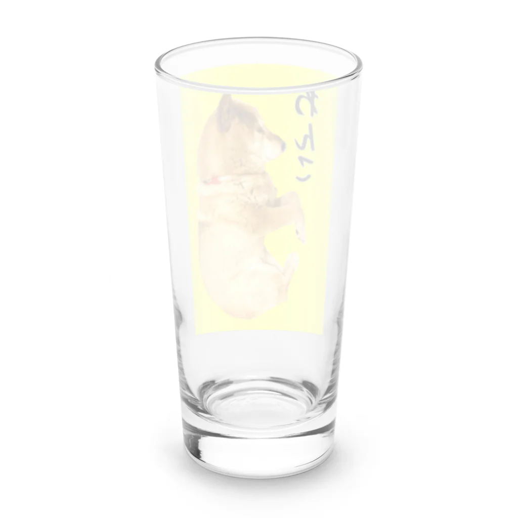 柴犬しばわんこhana873の柴犬わんこ黄色枠 Long Sized Water Glass :back