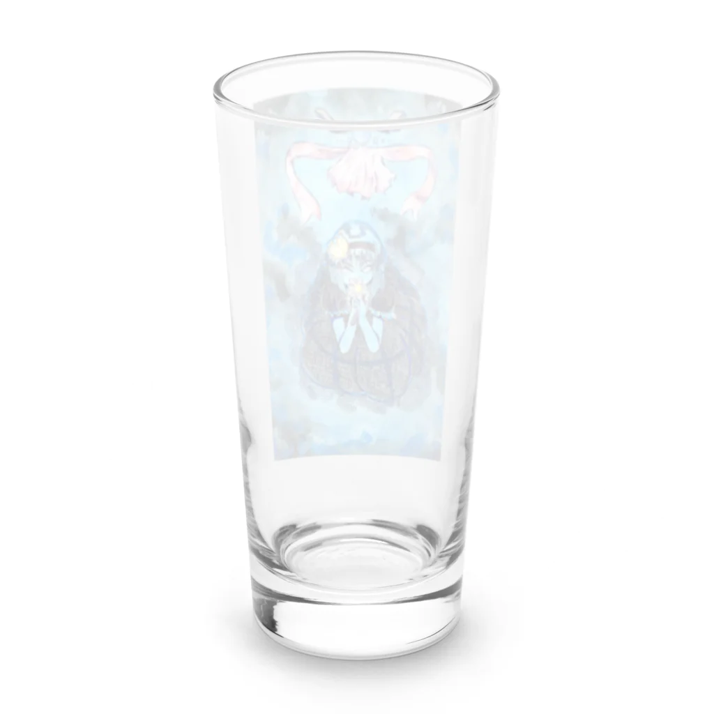 手描きおえかきのチャンスを待つ Long Sized Water Glass :back