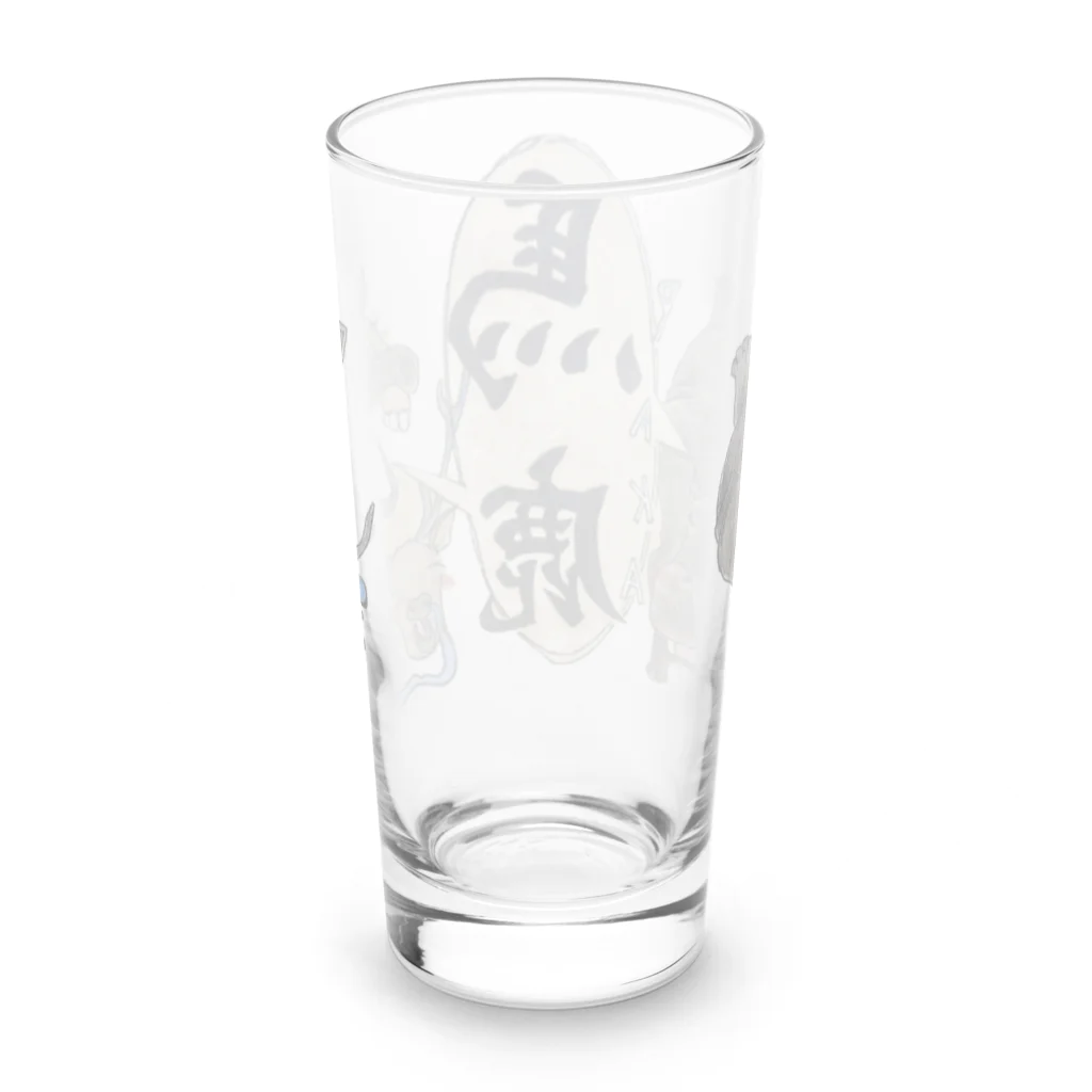 イロドリの馬と鹿、時々カバ Long Sized Water Glass :back