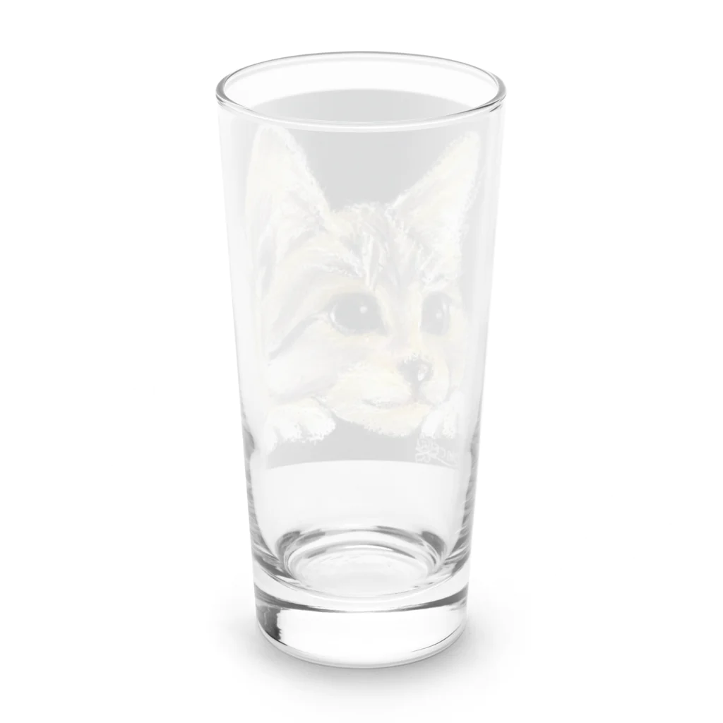 チョークアートグッズ😊のチョークアートの子猫ちゃん😊 Long Sized Water Glass :back