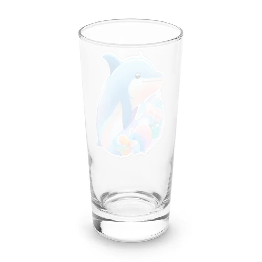 dolphineの可愛いイルカ Long Sized Water Glass :back