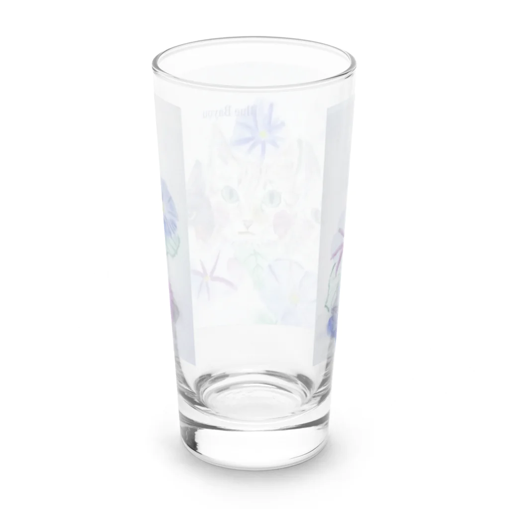 Blue Bayouの朝顔とみるちょこもーたん Long Sized Water Glass :back