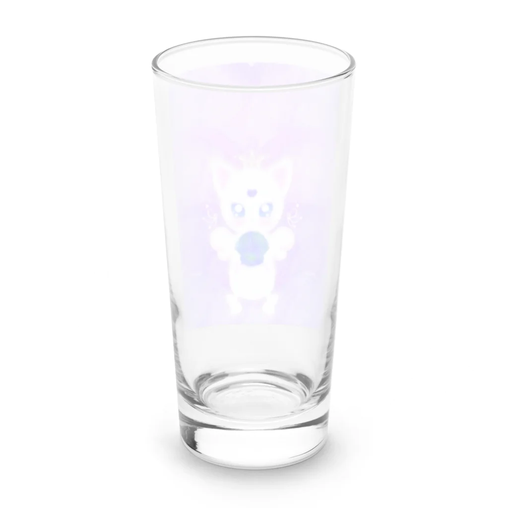 ちゃすみんwith Dragon&Angelのホワイトcat Angel(シンメトリーeyes) Long Sized Water Glass :back