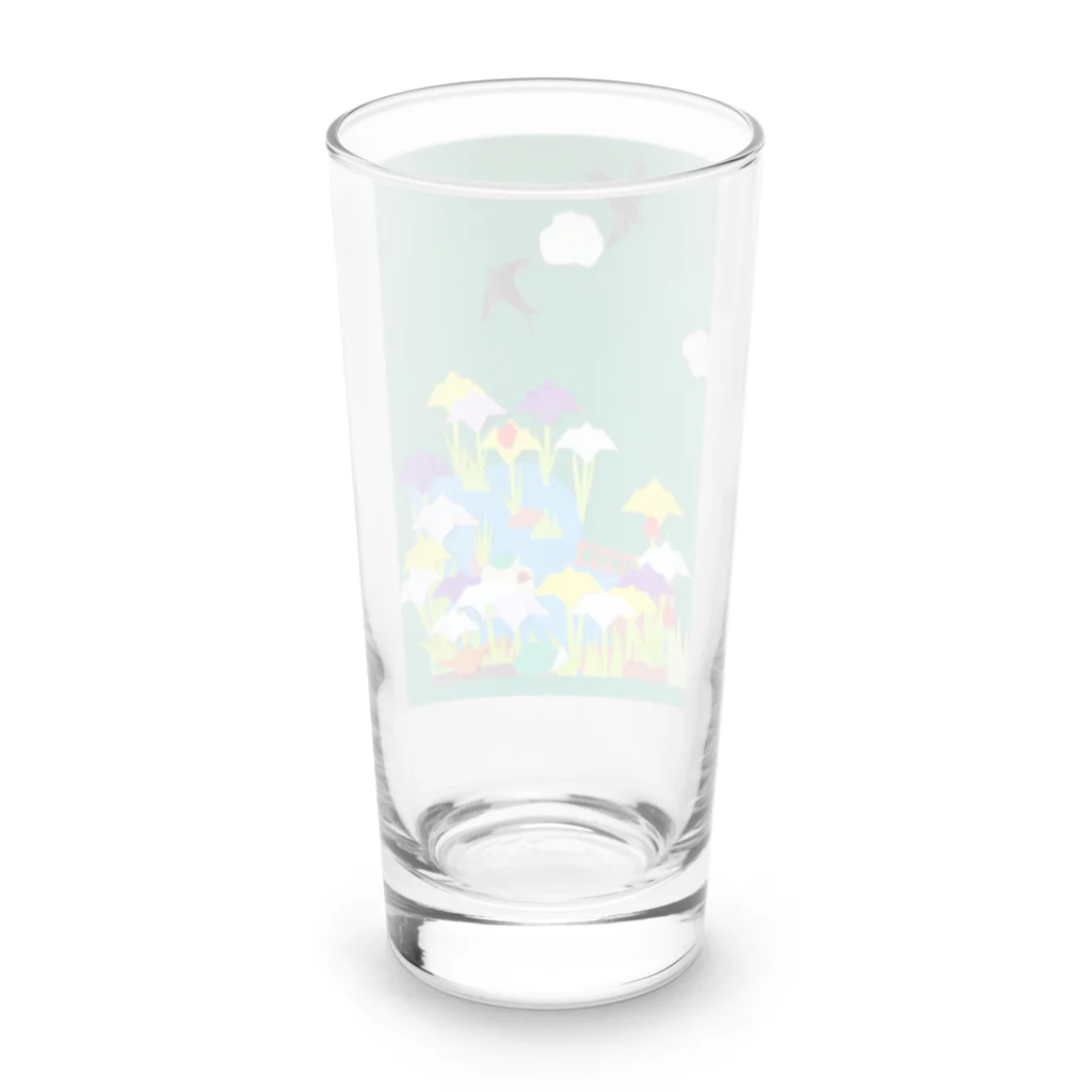 ひだまりの壁面シリーズ　ツバメとあやめ Long Sized Water Glass :back