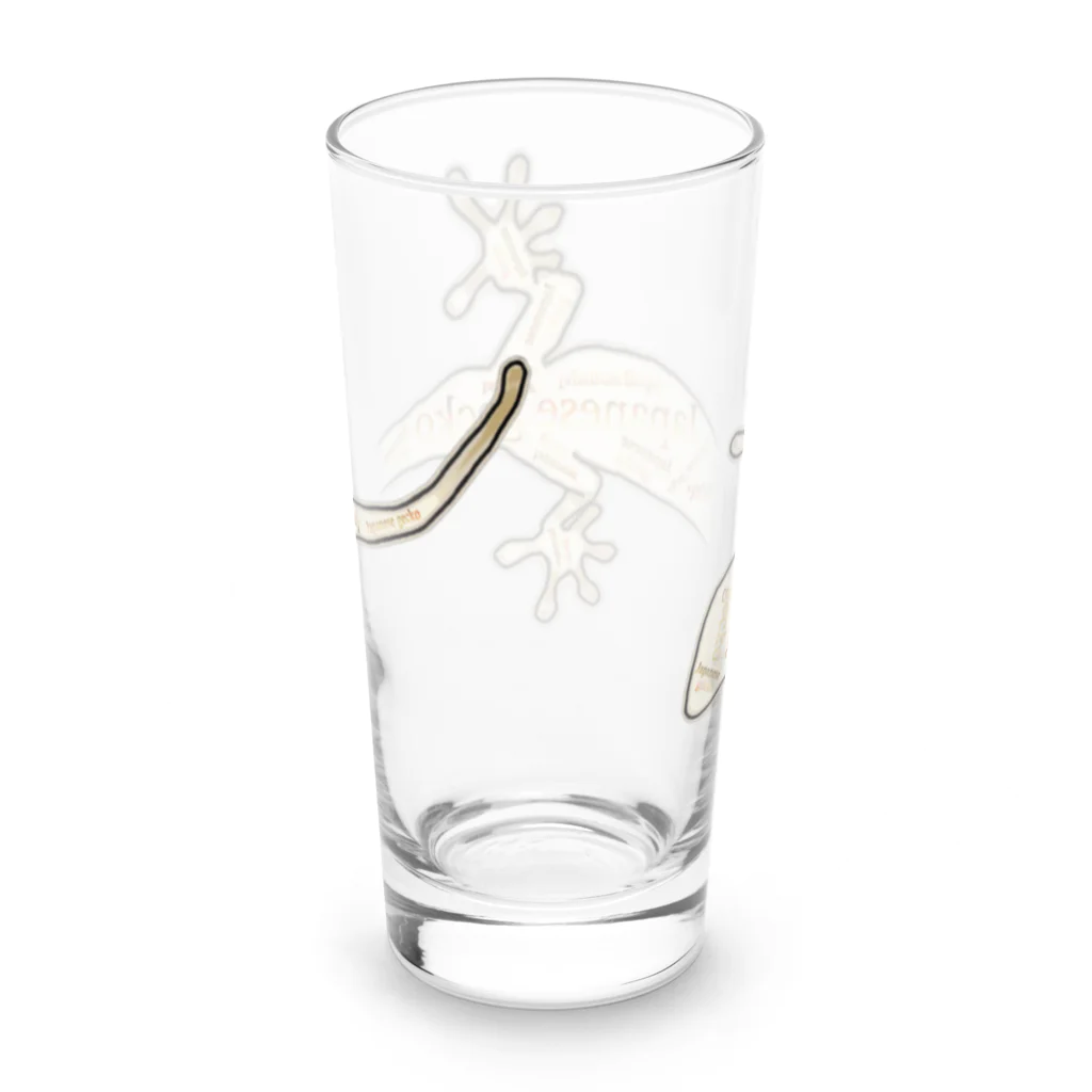 LalaHangeulのJapanese gecko(ニホンヤモリ)　英語デザイン Long Sized Water Glass :back