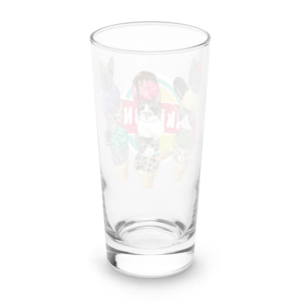 みきぞーん｜保護猫 ミッキー画伯と肉球とおともだちのmuchaguraainima ice Long Sized Water Glass :back