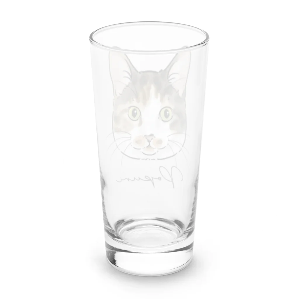 みきぞーん｜保護猫 ミッキー画伯と肉球とおともだちのpopuri Long Sized Water Glass :back