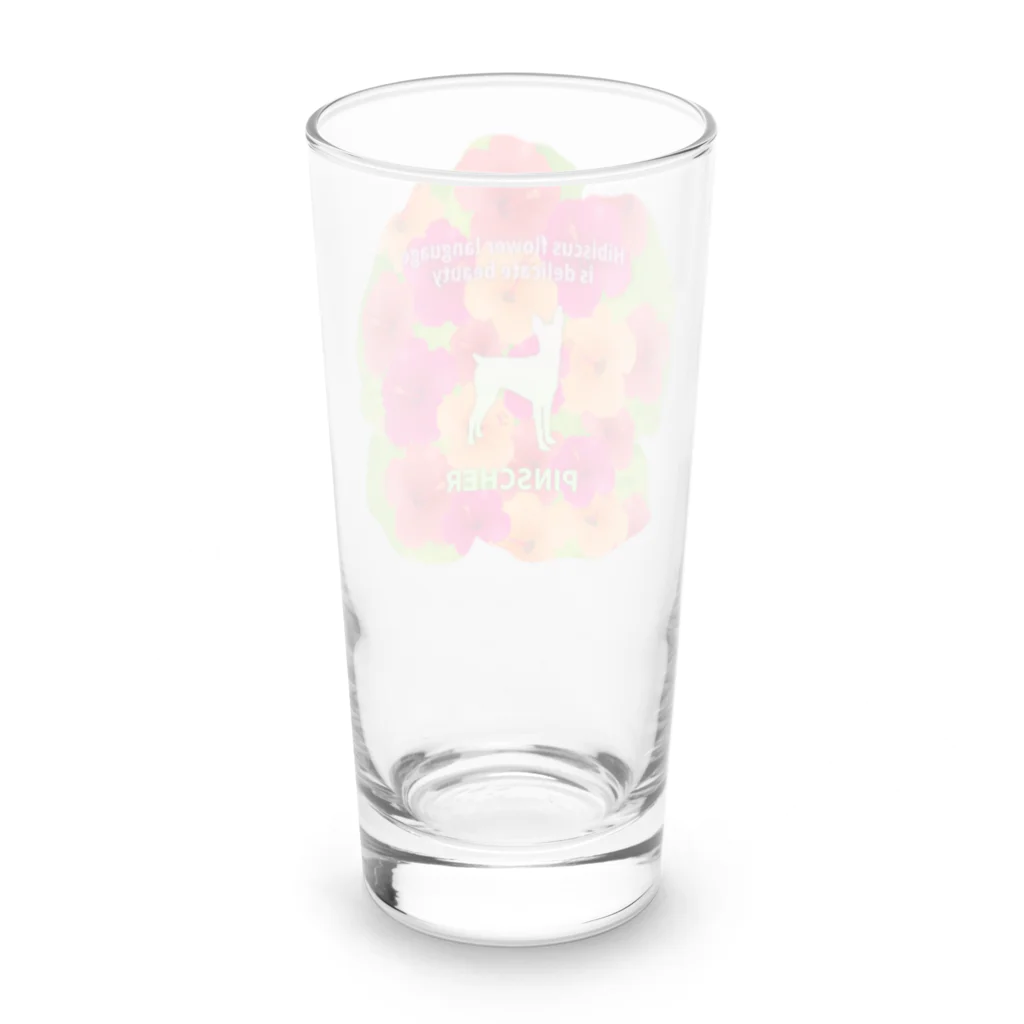 onehappinessのピンシャー　hibiscus　花言葉　onehappiness Long Sized Water Glass :back