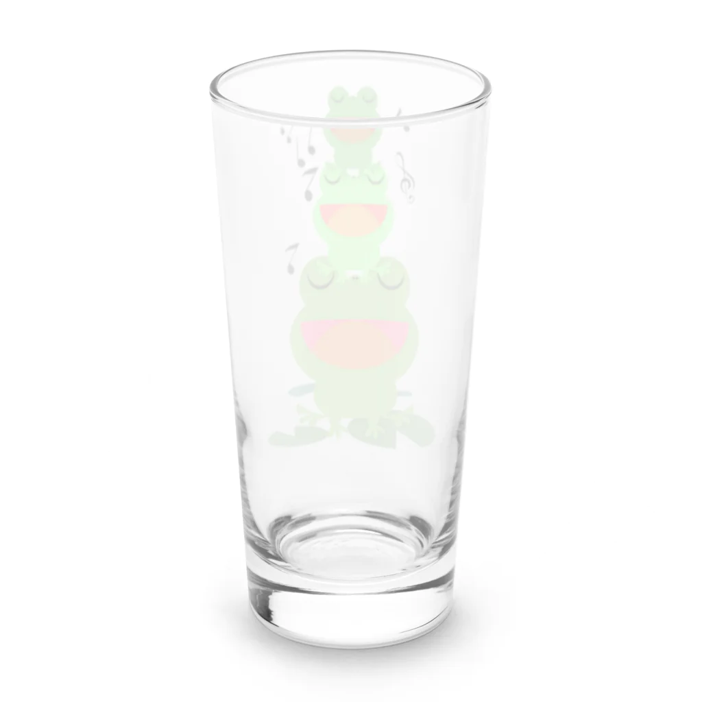 chicodeza by suzuriの雨の日のカエルタワー Long Sized Water Glass :back