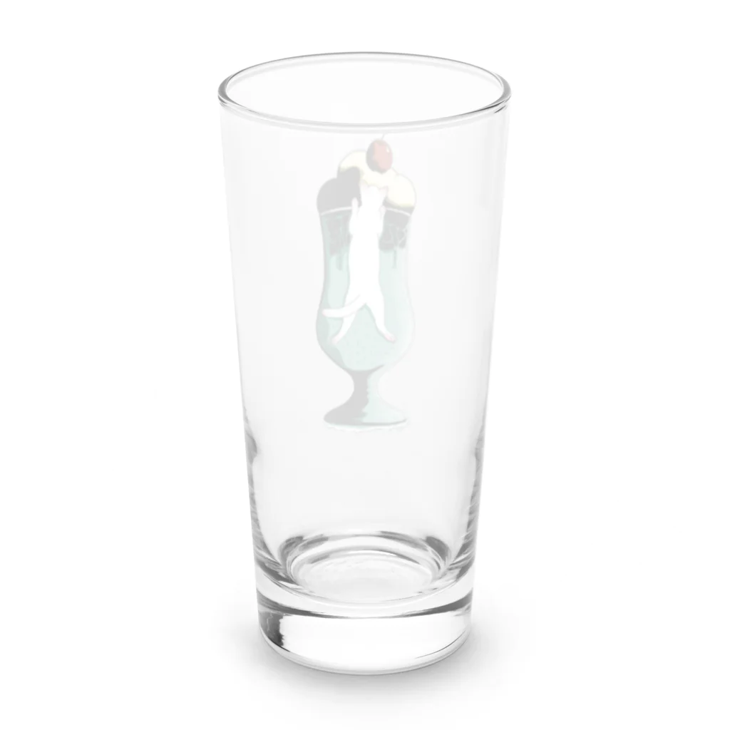 金子じゅじゅのクリームソーダ盗む猫 Long Sized Water Glass :back