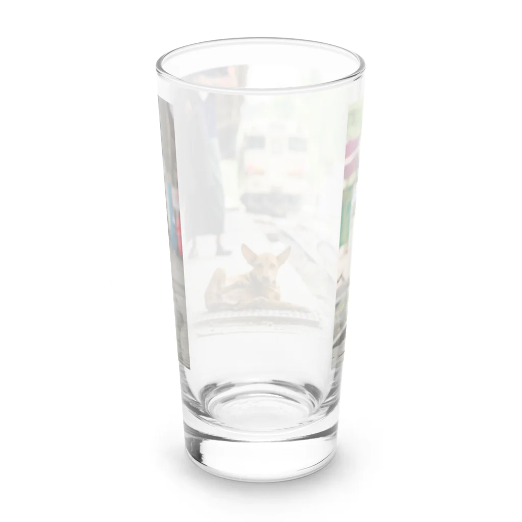 Second_Life_of_Railwaysのマンダレー駅に住む子犬とキハ40系 Long Sized Water Glass :back