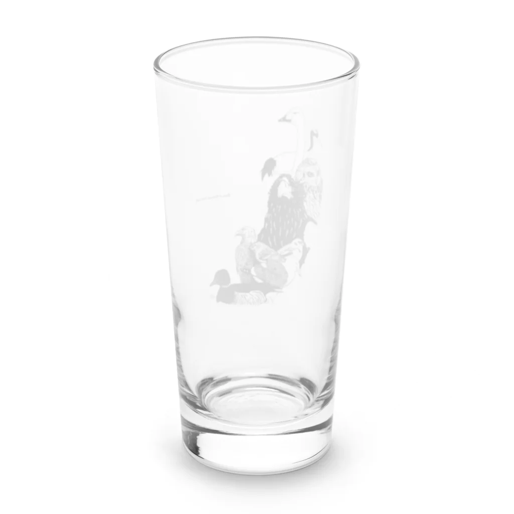 ushidahanatoriの野付半島の野鳥 Long Sized Water Glass :back