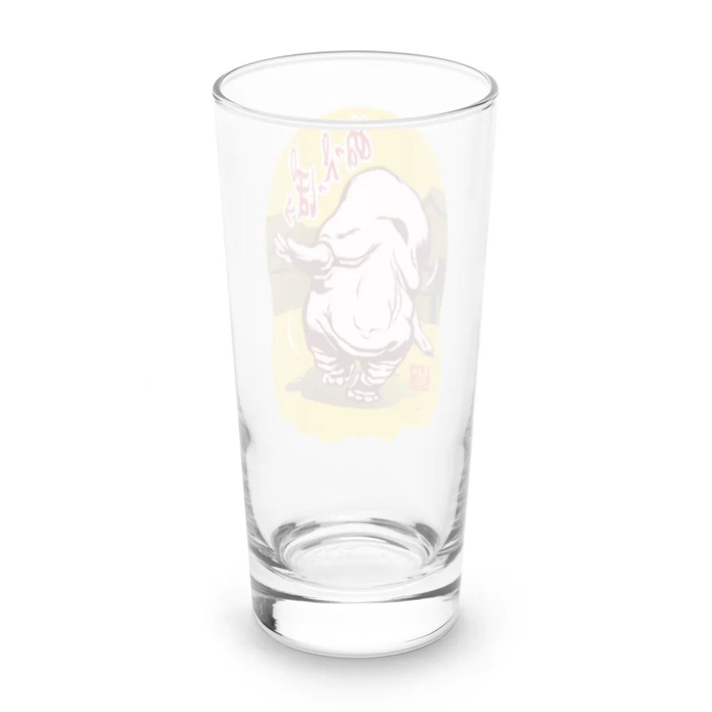 NAMI★HANA屋の日本の妖怪_ぬっぺっぽう＿黄色バック Long Sized Water Glass :back