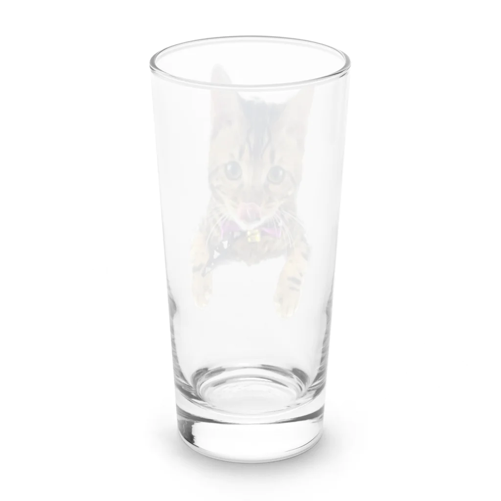 いくママ 猫との毎日のペロリンおむすび Long Sized Water Glass :back