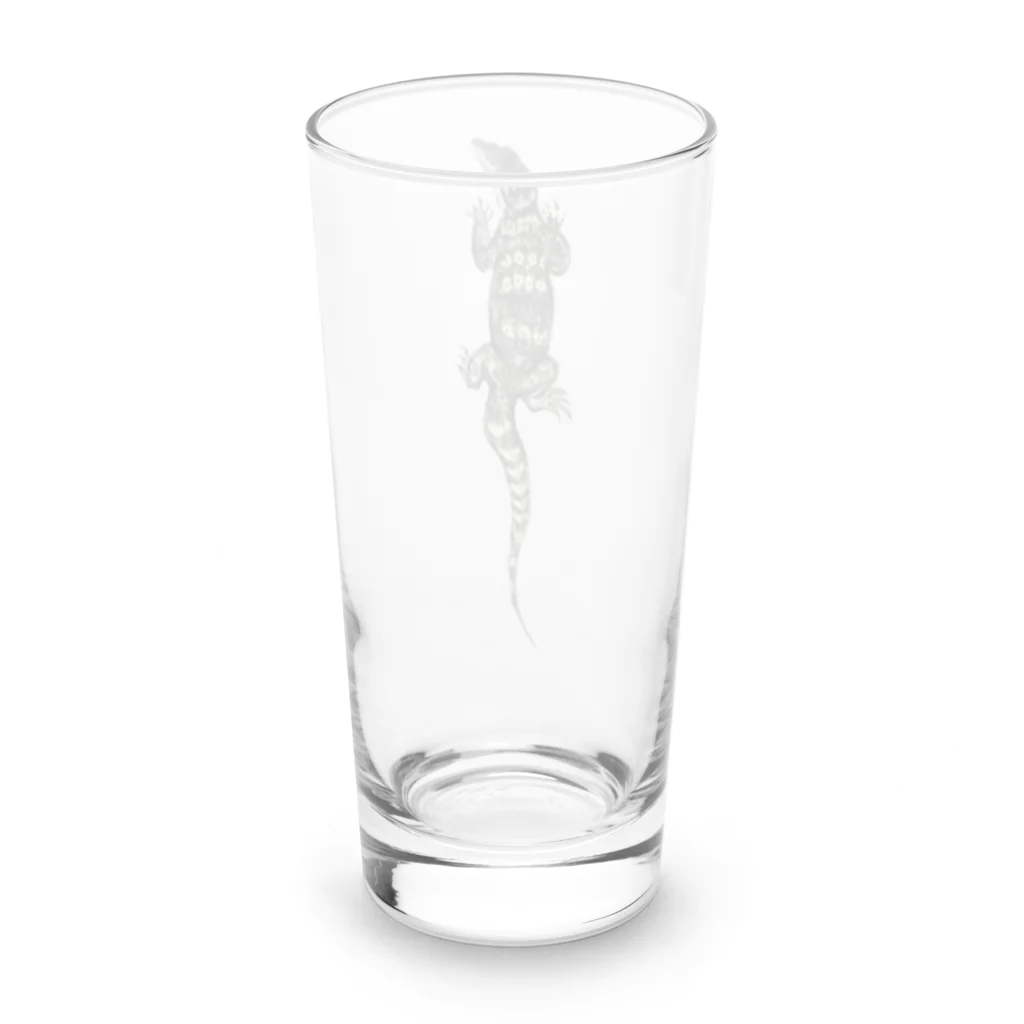 cats&reptiles cafe Odd eyeの墨(ズミ)オオトカゲグッズ。 Long Sized Water Glass :back