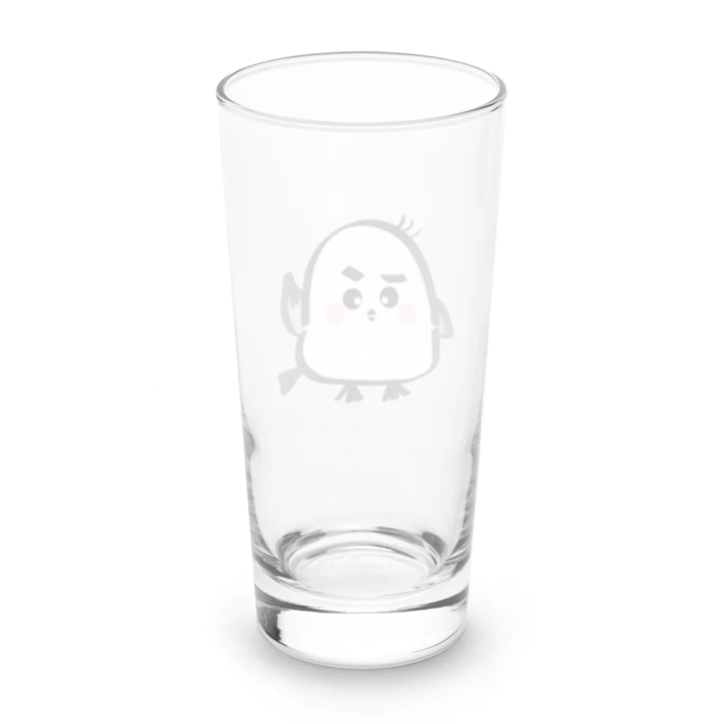 moonriver2020の手をあげるシマエナガくん Long Sized Water Glass :back