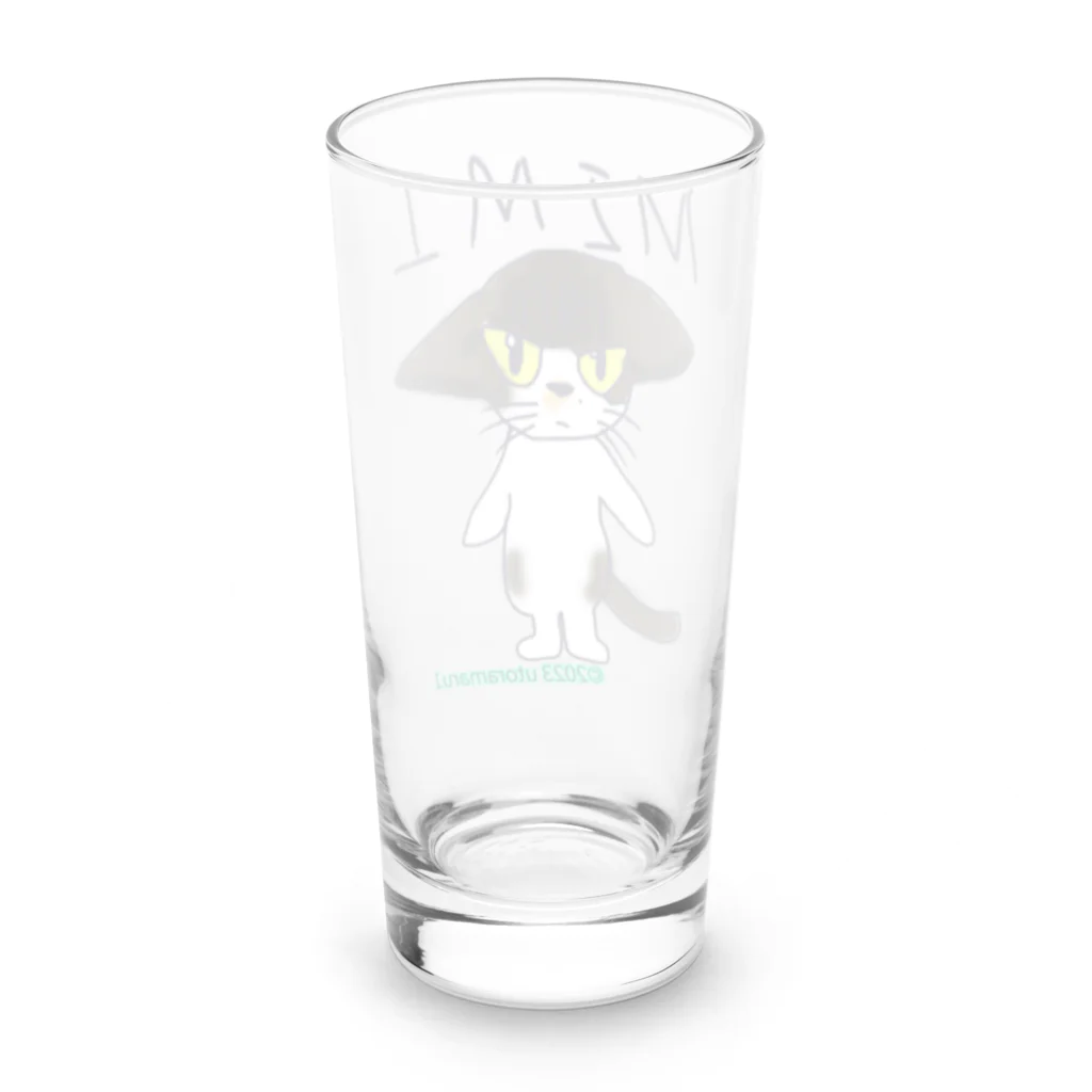 宇寅。のイカ耳にゃんこ Long Sized Water Glass :back