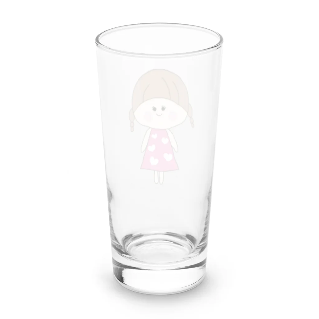 らぶたんらんどのラブリーな三つ編みの女の子 Long Sized Water Glass :back