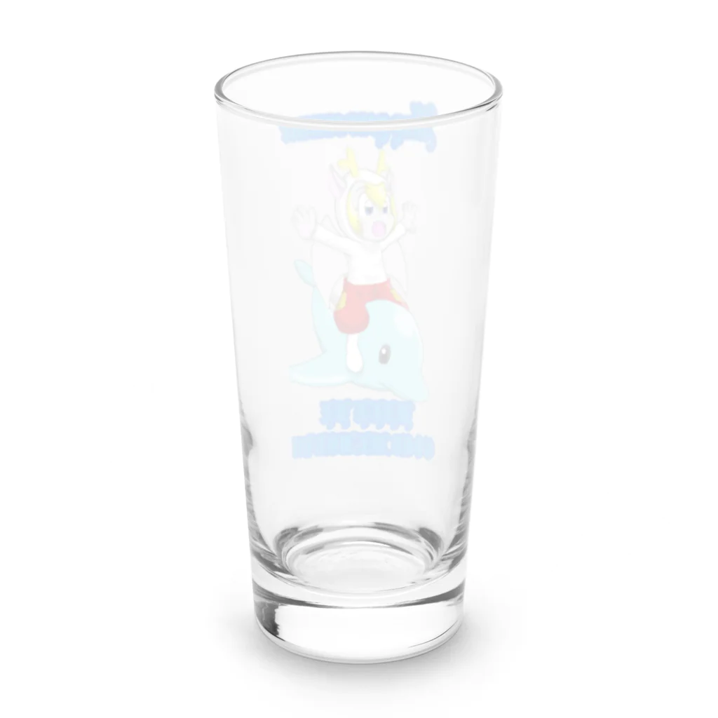 ホワイトドラゴン　タイトくん💙のあなたの夏がいい思い出になりますように Long Sized Water Glass :back