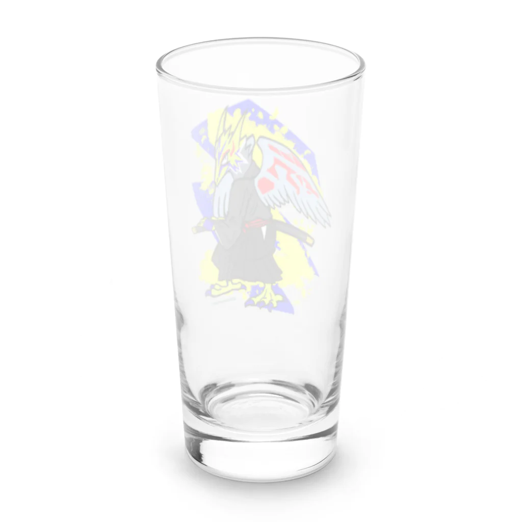 宇寅。の刀と猛禽類イメージのドラゴン Long Sized Water Glass :back