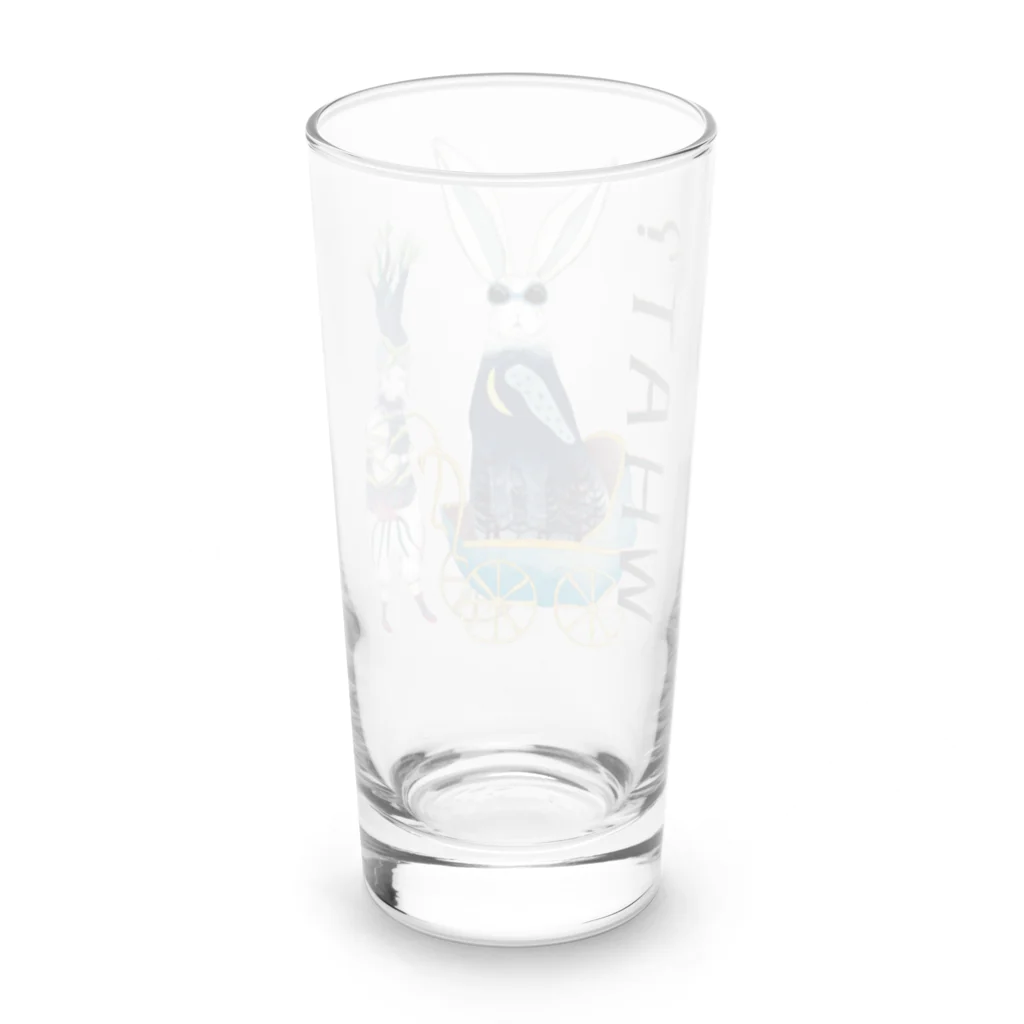 あおきさくら　の乳母車に乗ったウサギの散歩 Long Sized Water Glass :back