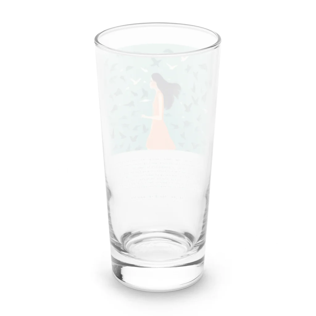 鳥救うSUZURIの『うみ、とり、わたし』【寄付付き商品】 Long Sized Water Glass :back