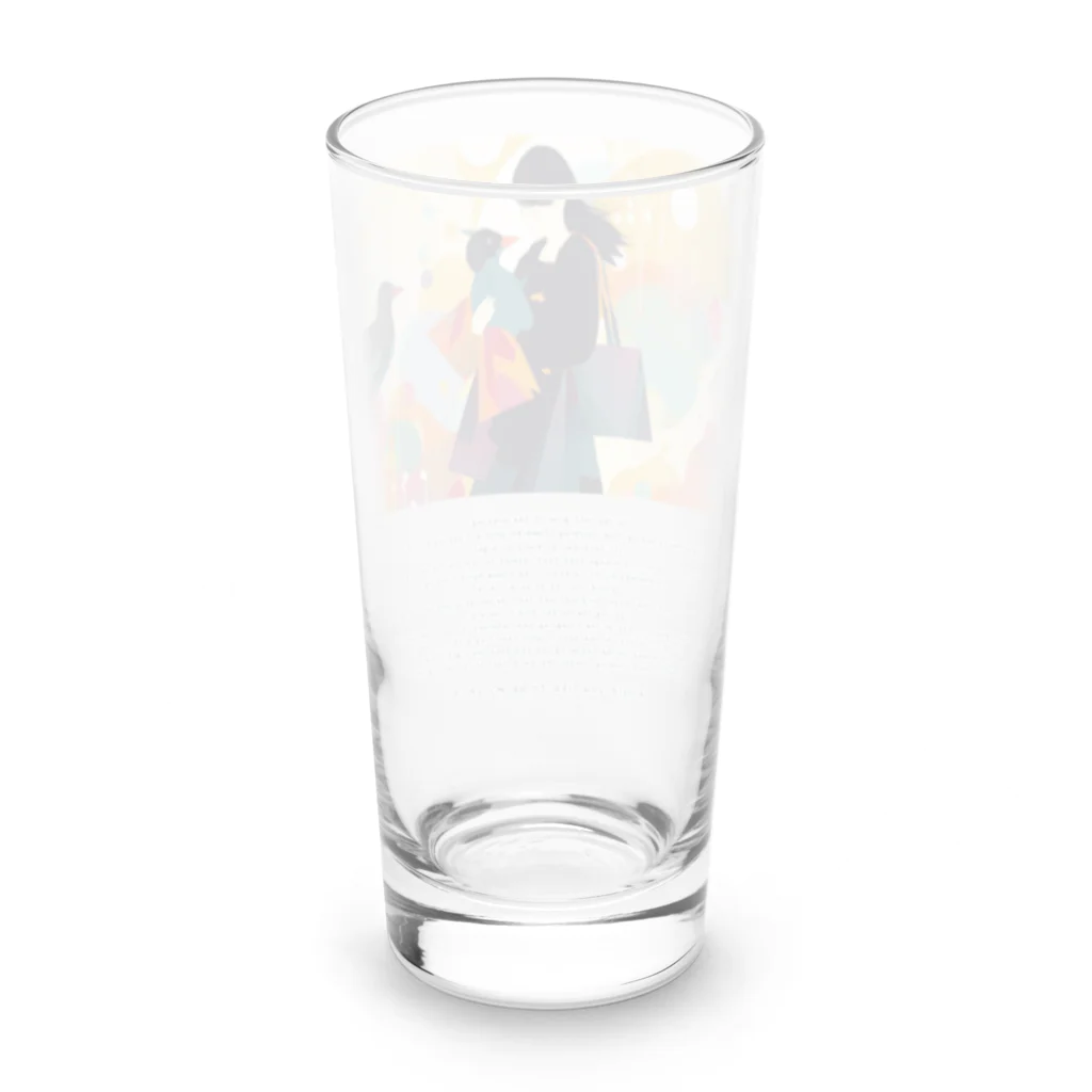 鳥救うSUZURIの『ウチの子になる？』【寄付付き商品】 Long Sized Water Glass :back