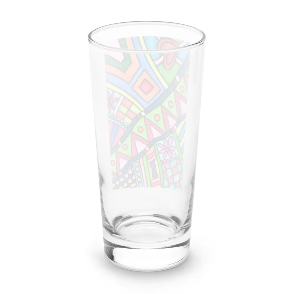 結華の障害者アート 手描きイラスト カラフル Long Sized Water Glass :back