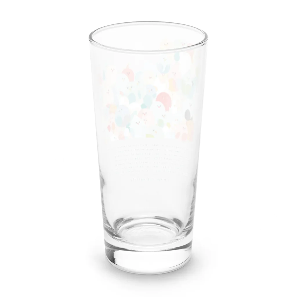 鳥救うSUZURIの『ぴぃ、多様性。』【寄付付き商品】 Long Sized Water Glass :back