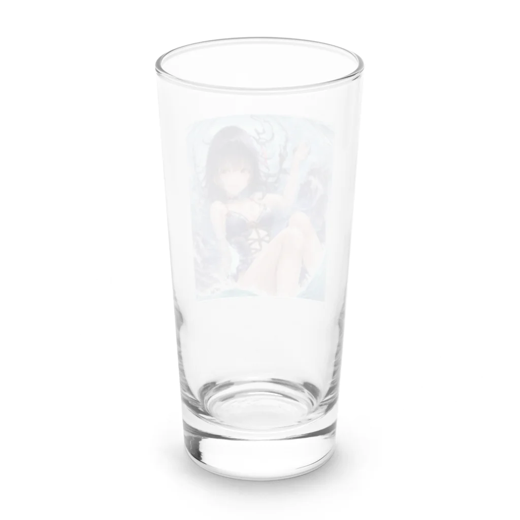 kaz-uのデザインイラストの夏開放潤美ちゃん Long Sized Water Glass :back