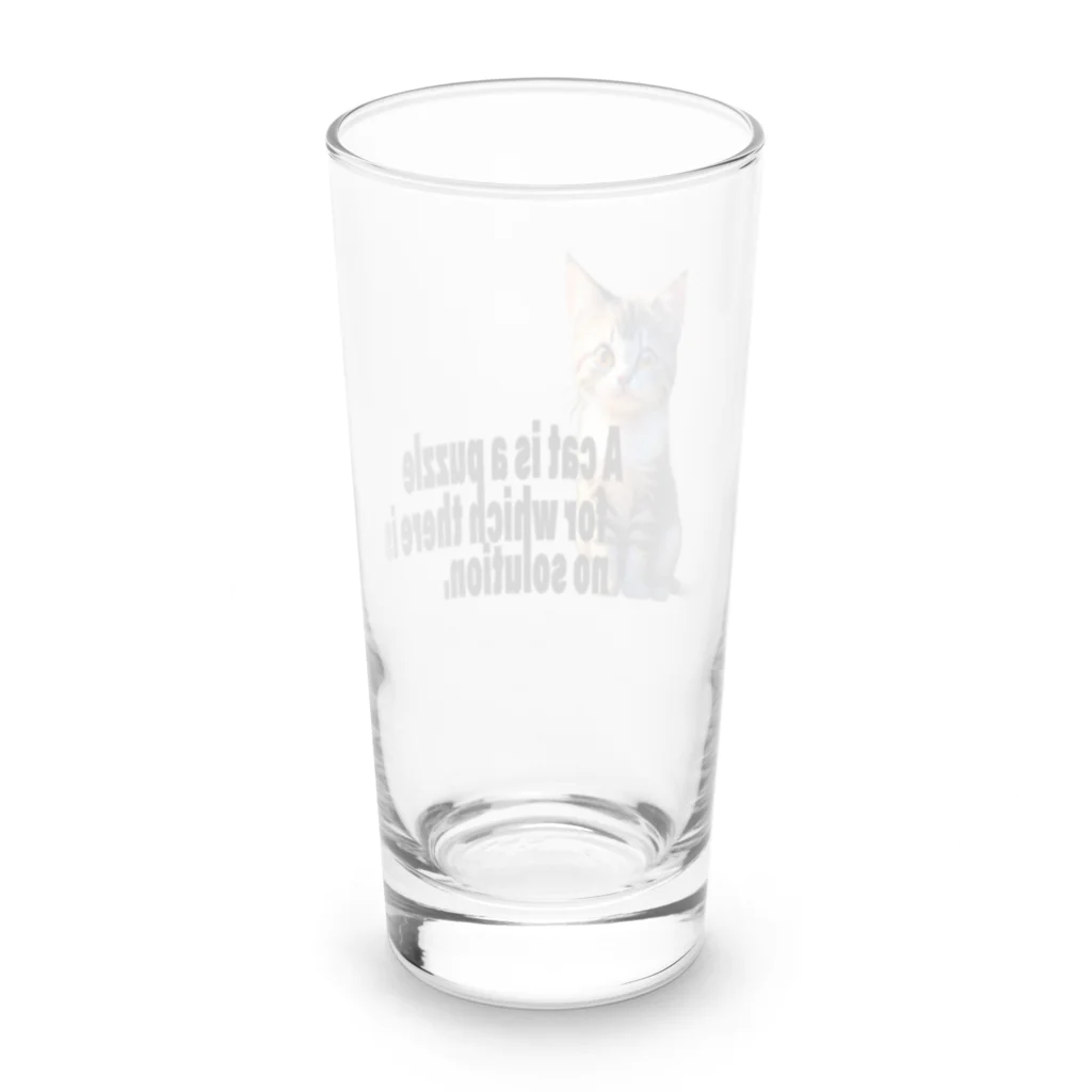 iMaginary Zooの猫は答えのないパズルです。 Long Sized Water Glass :back