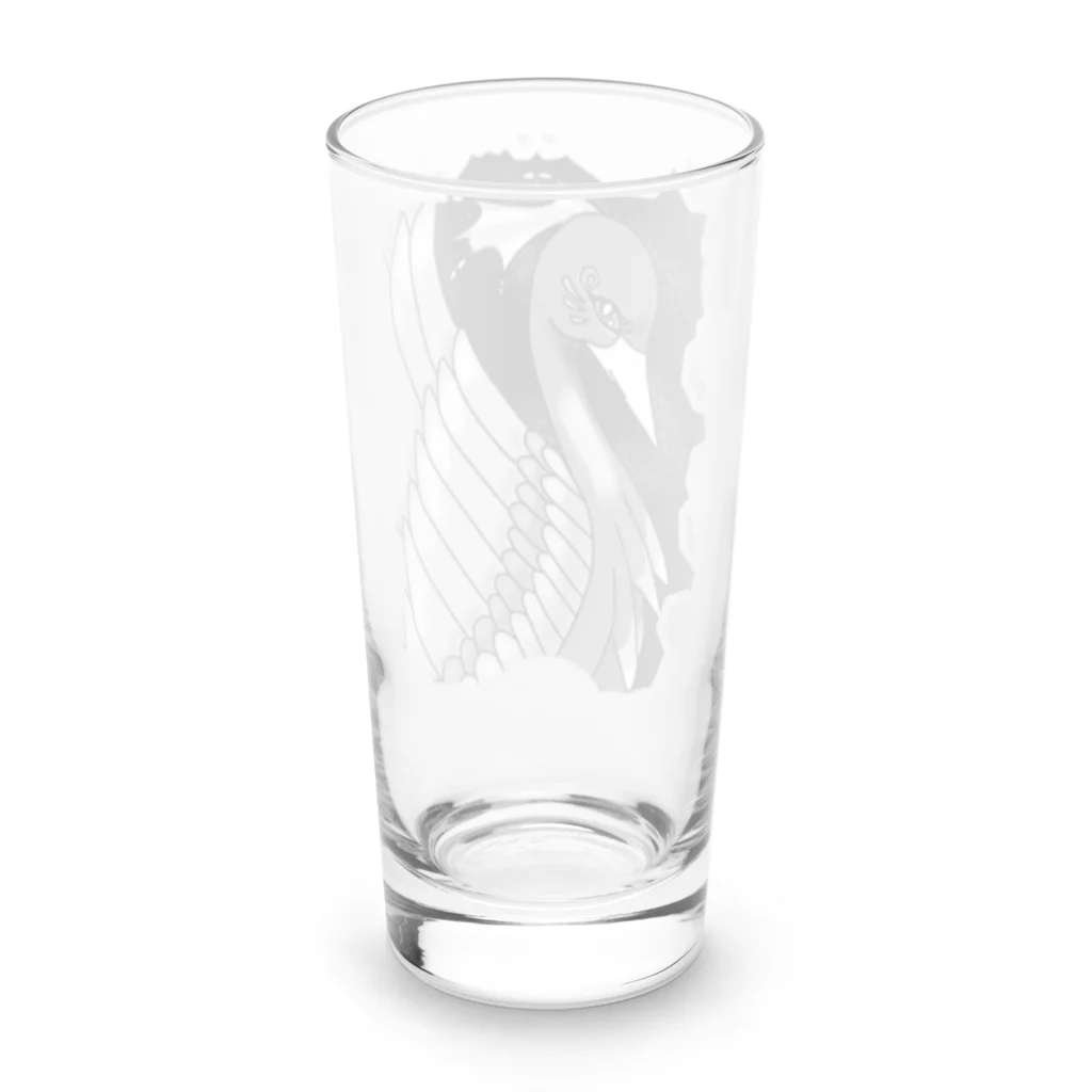 greetenの不死鳥アート　モノクロ Long Sized Water Glass :back