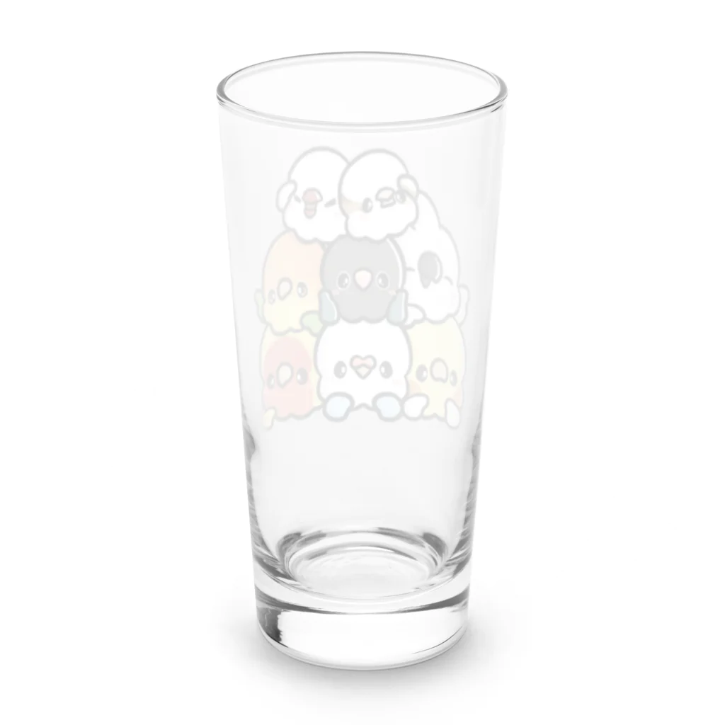 すぅまる☻のゆるかわ！鳥さん大集合！ Long Sized Water Glass :back