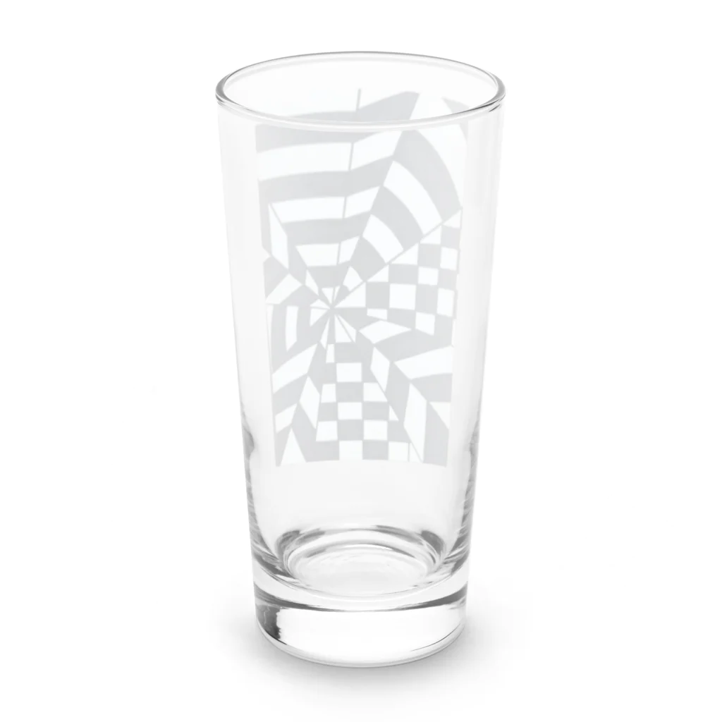 結華の障害者アート 手描きイラスト モノクロ Long Sized Water Glass :back