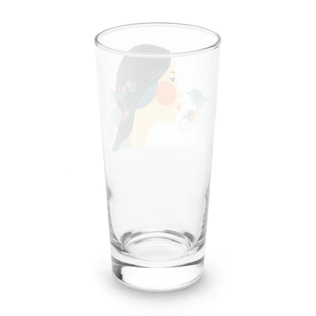 鳥救うSUZURIの『こんなところにオレンジ』【寄付付き商品】 Long Sized Water Glass :back