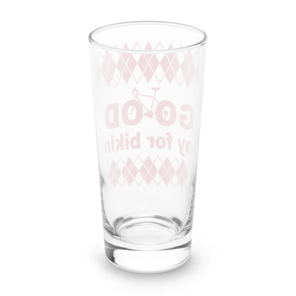 キッズモード某のチャリロゴアーガイル(azuki) Long Sized Water Glass :back