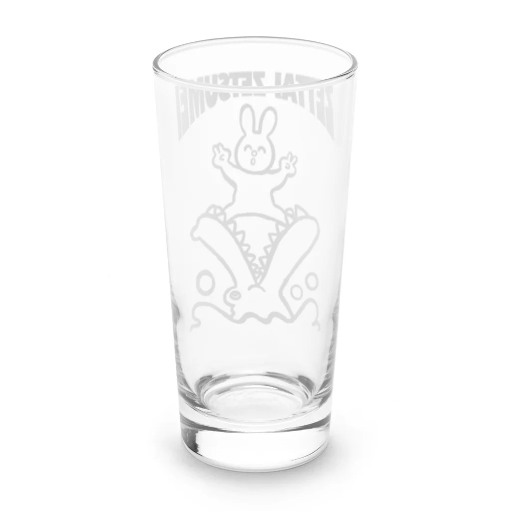 森のあそびば【SUZURI支店】の絶体絶命うさぎ Long Sized Water Glass :back