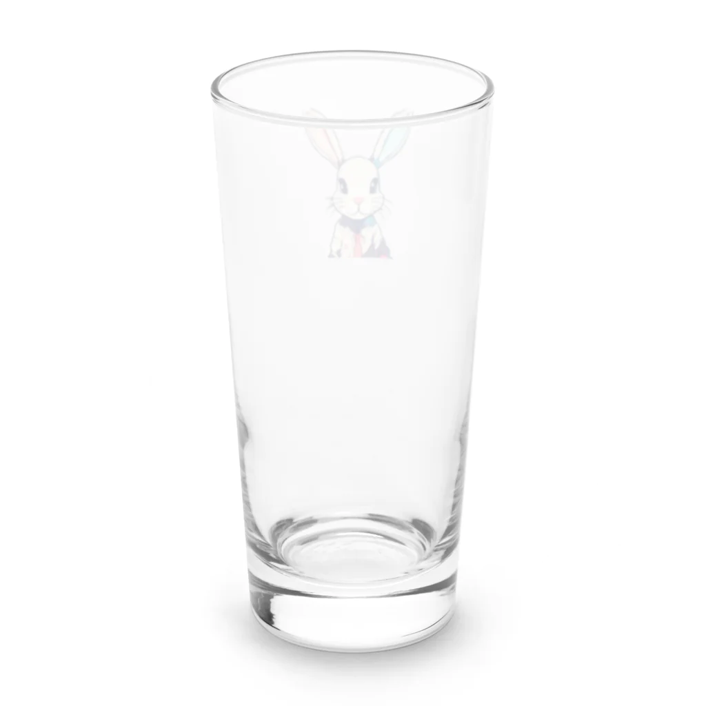 ロゴ屋さんのアニメーションうさぎ Long Sized Water Glass :back