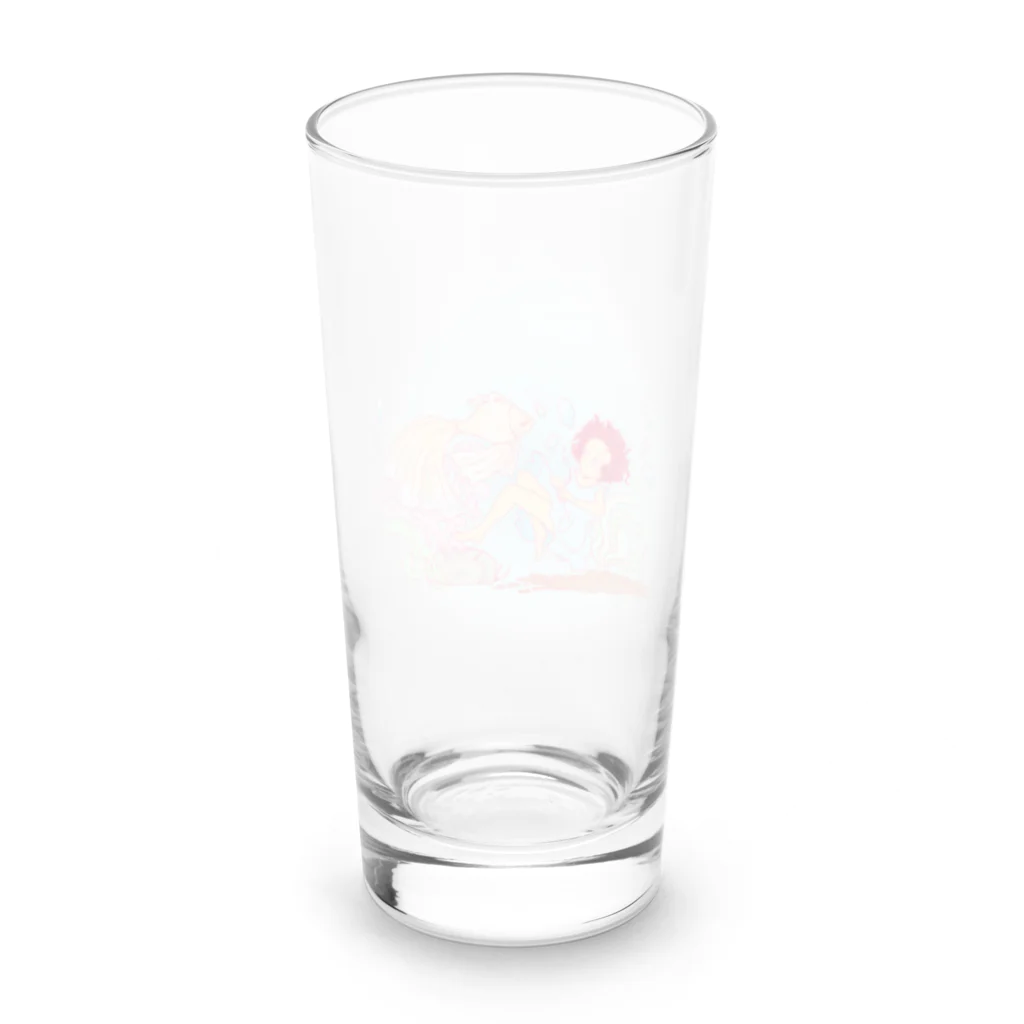 あふろちゃんの赤毛ちゃんと金魚 Long Sized Water Glass :back