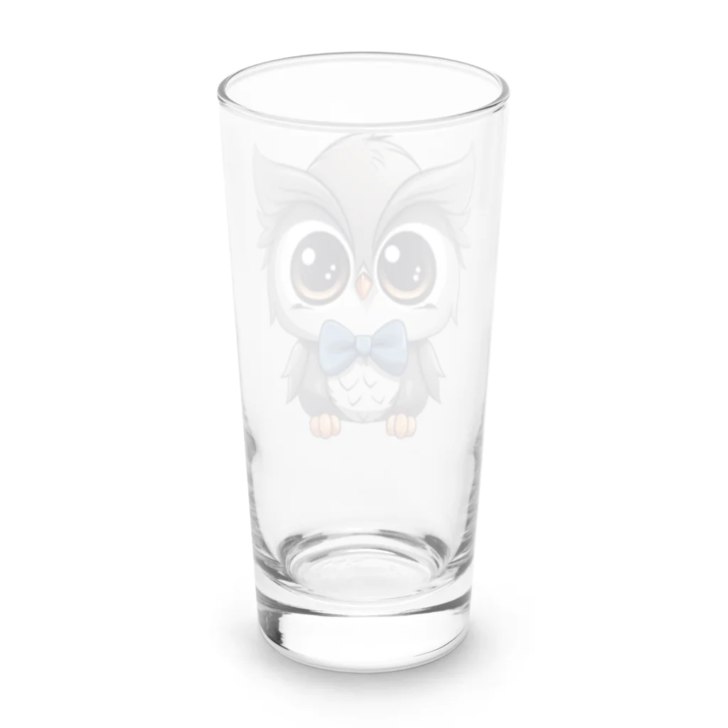 Vasetti_pressの蝶ネクタイをしたフクロウ Long Sized Water Glass :back