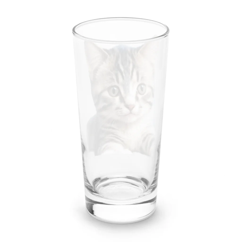 幸運を呼ぶ幸せ丸出しショップの幸運を呼ぶ可愛いネコちゃん Long Sized Water Glass :back