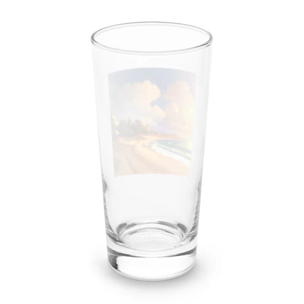 take104の夕方の海辺 Long Sized Water Glass :back