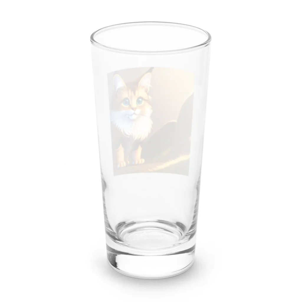 ワンダーワールド・ワンストップのかわいい猫のイラストグッズ Long Sized Water Glass :back