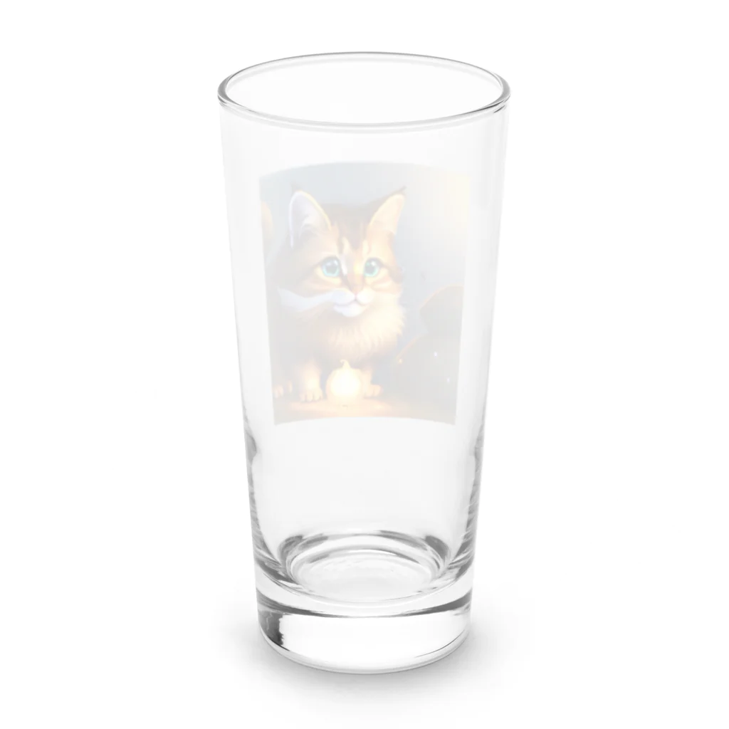 toshiオリジナルshopのフワフワにゃんこのイラストグッズ Long Sized Water Glass :back