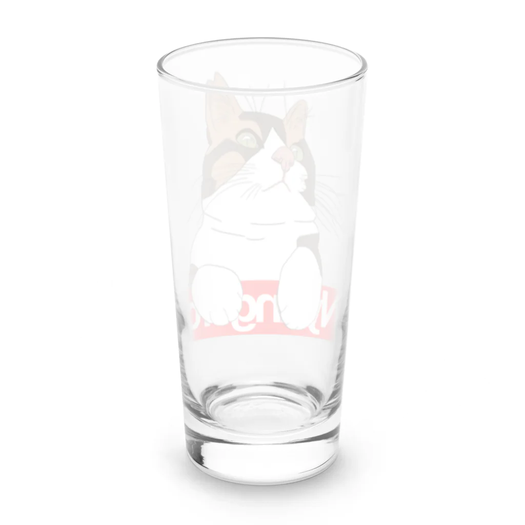 ざっかばらんの見守る"にゃんごろう" Long Sized Water Glass :back