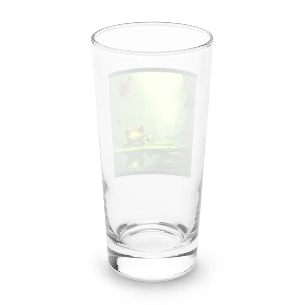 かえる商店の幸せを呼ぶかえる Long Sized Water Glass :back